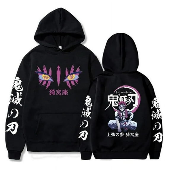 Fun Personalized Novelty Print Demon Slayer Japanese Anime Hoodie Cotton Mens Sweatshirts Harajuku Tops Kids Teen Casual Hip Hop Streetwear Clothing