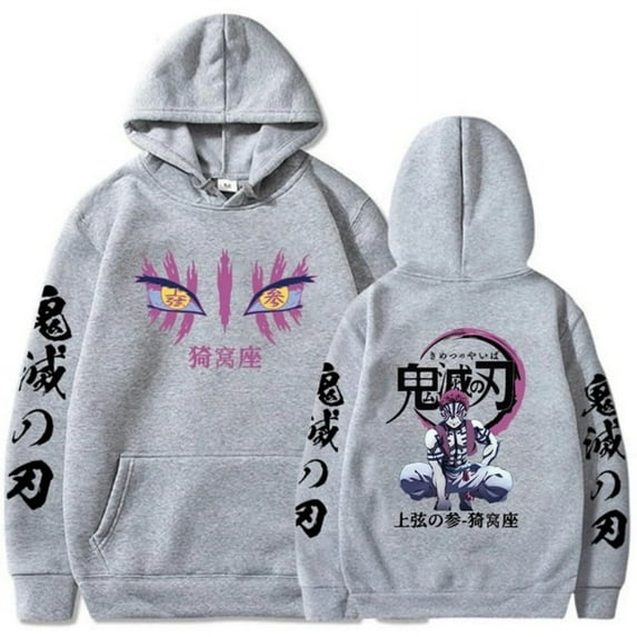 Fun Personalized Novelty Print Demon Slayer Japanese Anime Hoodie Cotton Mens Sweatshirts Harajuku Tops Kids Teen Casual Hip Hop Streetwear Clothing