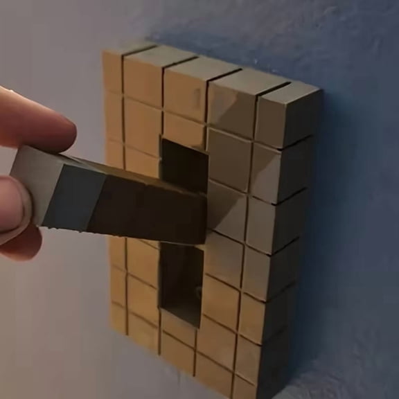 Fun Pixel Theme Decorative Light Switch Cover Panel - Flip Design for Game Rooms & Living Spaces