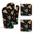 thumbnail image 1 of Fun Pizza Heat Resistant Microwave Oven Gloves Set for BBQ Baking Grilling,Baking Gifts Cooks for Women,Housewarming Gifts for New Home, 1 of 6
