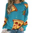 thumbnail image 1 of Fun Pizza Mom Sweatshirt For Women Long Sleeve Pullover, 1 of 7