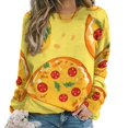 thumbnail image 1 of Fun Pizza Mom Sweatshirt For Women Long Sleeve Pullover, 1 of 7