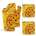 thumbnail image 1 of Fun Pizza Oven Mitt And Pot Holder Set Oven Glove for Kitchen Baking Cooking Grilling, 1 of 6