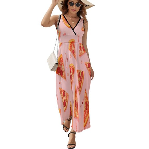 Fun Pizza Pattern Design Sleeveless Dress Summer Clothes for Women Women's Clothing 2025