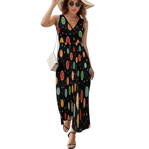 Fun Pizza Sleeveless Dress Female Clothing Dress Women Summer 2025 Dress
