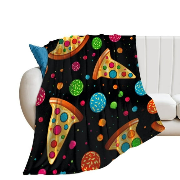Fun Pizza Soft Cozy Warm, Lightweight And Plush Flannel Throw Blankets - Perfect for Couch, Bed, Travel
