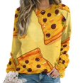 thumbnail image 1 of Fun Pizza Women's Floral Printed Sweatshirt Long Sleeve Crewneck Casual Loose Vintage Graphic Pullover Tops, 1 of 7