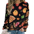 thumbnail image 1 of Fun Pizza Womens Oversized Sweatshirts Hoodies Crewneck Casual Tops Comfy FallWinter Clothes 2024, 1 of 7