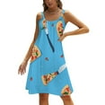 thumbnail image 1 of Fun Pizza Womens Summer Dresses Casual Sleeveless Tshirt Sundresses Vacation Beach Cover Up Dress, 1 of 8