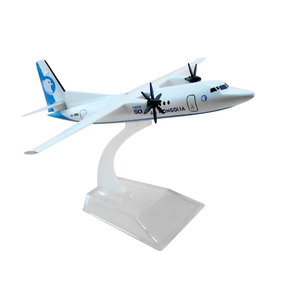 Fun Play Model 1:400 Scale Mongolia Fokker 50 Aircraft Model Gift for Aviation Enthusiasts