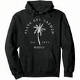thumbnail image 1 of Fun Playa Del Carmen Mexico Beach Palm Tree Novelty Art Pullover HoodiHooded Sweatshirt, 1 of 7