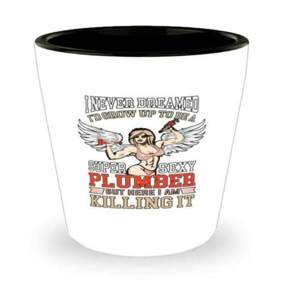 Fun Plumber Shot Glass - 1.5oz Novelty Cup for Plumbing Professionals & Humorous Gift