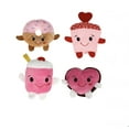 thumbnail image 1 of Fun Plush Soft Basket Gift Stuffers Fuzzy Friends Happy Valentine's Day Food Plushies 5-in.  - 4 Piece Set, 1 of 1