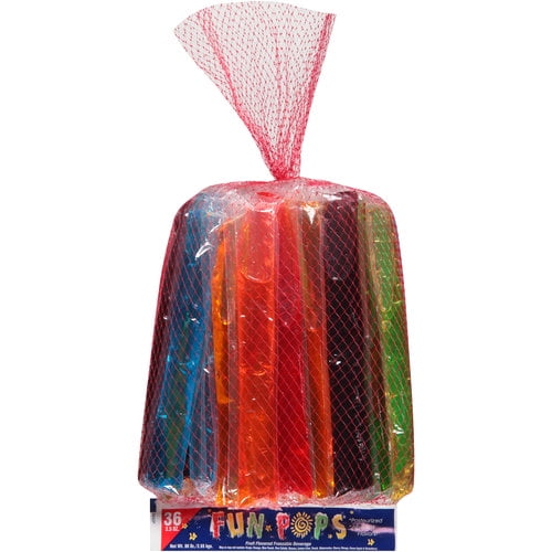 Alamance Foods Fun Pops Fruit Flavored Freezable Beverages, 36 ea