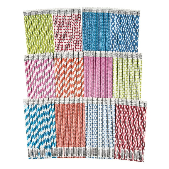 Fun Print Pencils - Stationery - 144 Pieces