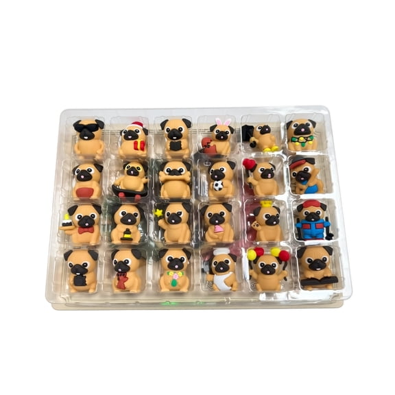 Fun Pug Advent Calendar 2026, 24 Days of Joy Christmas Countdown Calendar, 24Pcs Cute Mini Pug Figurines, Multi Outfit Pug Statue Collection, Holiday Surprise Gift for Pug Lovers & Dog Fans