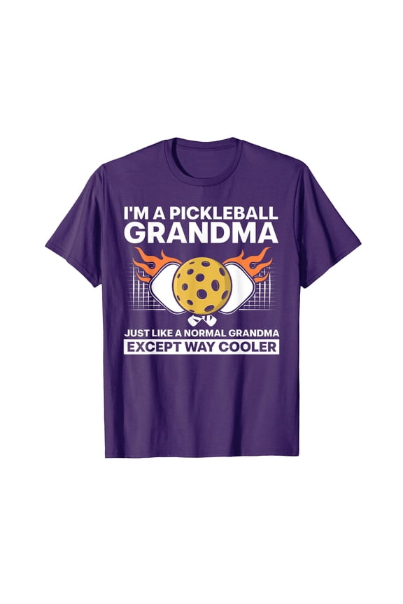 Fun Purple Pickleball Grandma Art T-Shirt for Women - Perfect Gift for Pickleball Players