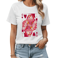 thumbnail image 1 of Fun Queen Of Hearts Drinking Graphic Tees Womans T shirt Black/White S-5XL Shirts Casual Party Tops, 1 of 4