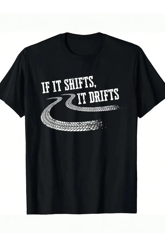 Fun Racing Mechanic Gift T-Shirt - 'If It Transforms, If It Drifts' Design, 100% Cotton, Black, Short Sleeve, Crew Neck, Adult Casual Style, Machine Washable