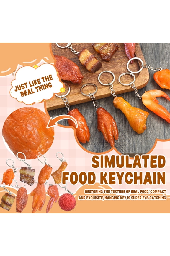 Fun Realistic Food Keychains Cute Miniature Simulation Sushi Donut Burger Keychain for Women Men Kids Bag Charm Decoration (1pc)