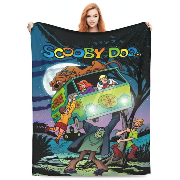 Fun Retro Scooby Doo Print Super Soft Plush Throw Blanket, Comfortable and Lightweight Home Decor Gift for All Seasons 60" x 50"