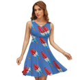 thumbnail image 1 of Fun Rocket Pop Popsicle Pattern Dress Fashion Beach Long Dresses Female Party Printed Sundress, 1 of 7
