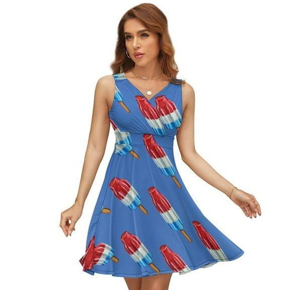 Fun Rocket Pop Popsicle Pattern Dress Fashion Beach Long Dresses Female Party Printed Sundress