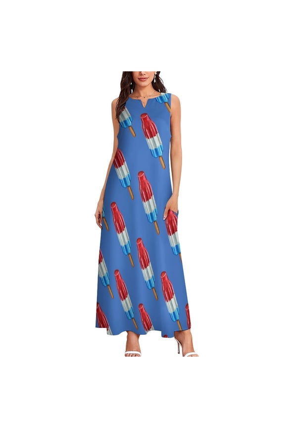 Fun Rocket Pop Popsicle Pattern Long Dress women's summer long dress elegant dresses plus sizes dresses for womens