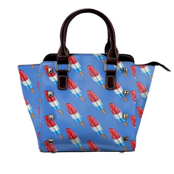 Fun Rocket Pop Popsicle Pattern Rivet Fashion One-Shoulder Women's Handbag Tote Bag