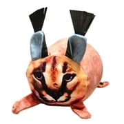 Fun Round Simulation Caracal Plush Pillow-9.8 3D Soft Plush Animal Throw Pillow Soft Cushion for Room Decor