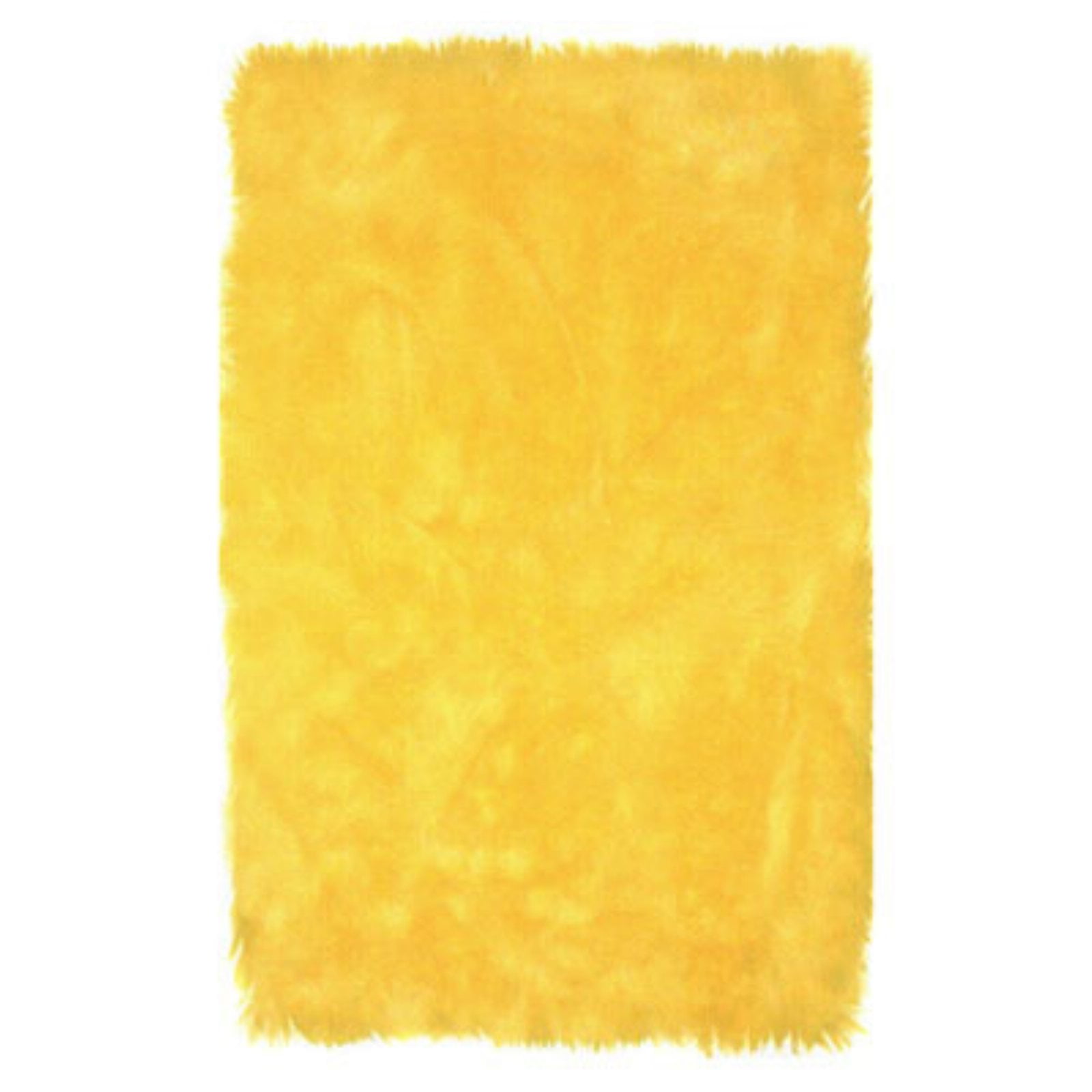 Fun Rugs Flokati Collection Yellow Area Rug-Size:31