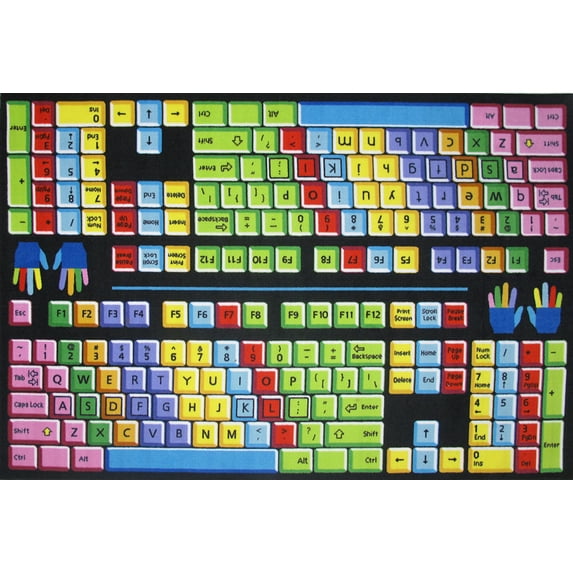 Fun Rugs Fun Time Area Rug FT-100 Keyboard Multi-Color Technology Keyboard