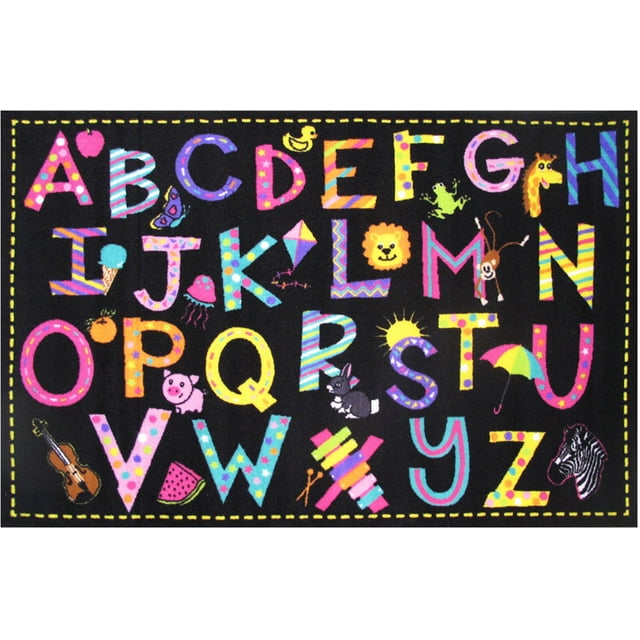 Fun Rugs Fun Time Area Rug FT74 A2z Fun MultiColor Letters Cone 3' 3