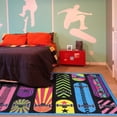 thumbnail image 1 of Fun Time Nylon 39"x58" Gnarly Boards Area Rug in Multi-Color, 1 of 2