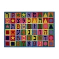 thumbnail image 1 of Fun Time Nylon 39"x58" Hebrew Numbers & Letters Area Rug in Multi-Color, 1 of 5