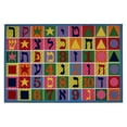 thumbnail image 1 of Fun Time Nylon 39"x58" Hebrew Numbers & Letters Area Rug in Multi-Color, 1 of 5