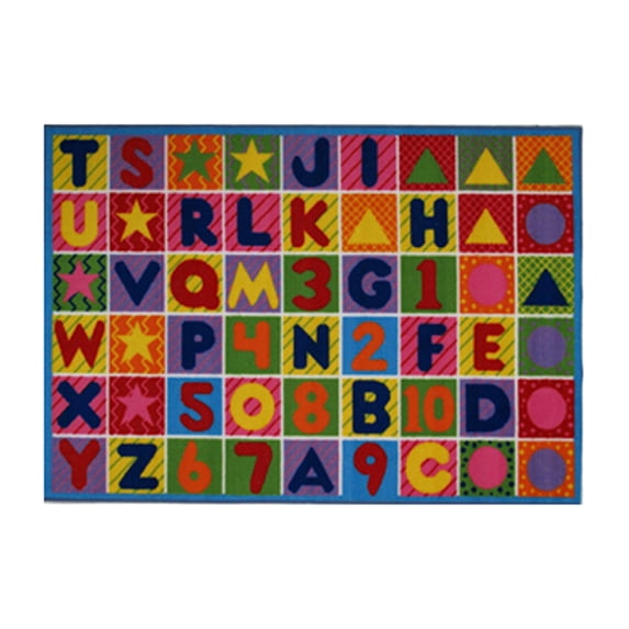 LA Rug Numbers & Letters Rug 51"x78"
