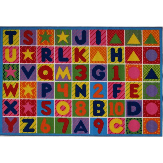 Fun Rugs Fun Time Area Rug FT-2011-P Numbers & Letters Multi-Color 6' 8" x 10' Rectangle