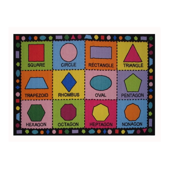 Fun Time Nylon 39"x58" Shapes Area Rug in Multi-Color