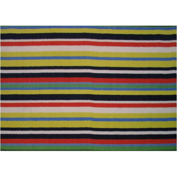 Fun Time Nylon 39"x58" Stripemania Area Rug in Multi-Color