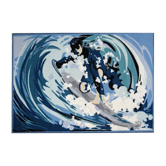 Fun Time Nylon 19"x29" Surfin' Area Rug in Multi-Color