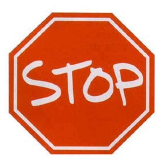 Fun Time Shape Nylon 39" Round Stop Sign Area Rug in Multi-Color