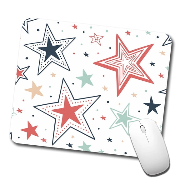 Fun Scattered Stars Mouse Pad Low Profile Gaming Mat