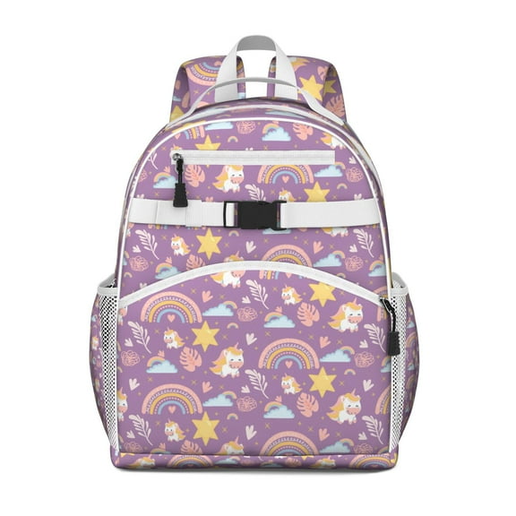 Fun School Backpack Adjustable Padded Straps Chest Strap Water-Resistant Bookbag For Elementary Students