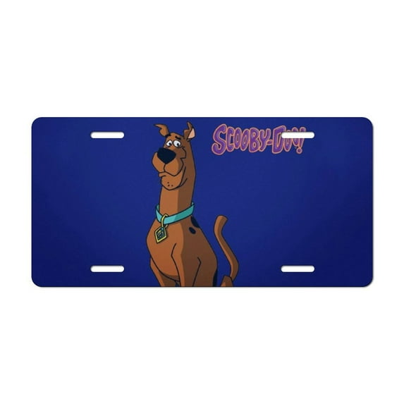 Fun Scooby Doo License Plate Cover Aluminum Novelty Vanity Tag Protection License Plate Tag Sign Decorative 15 X 30CM For Various Car Truck Models