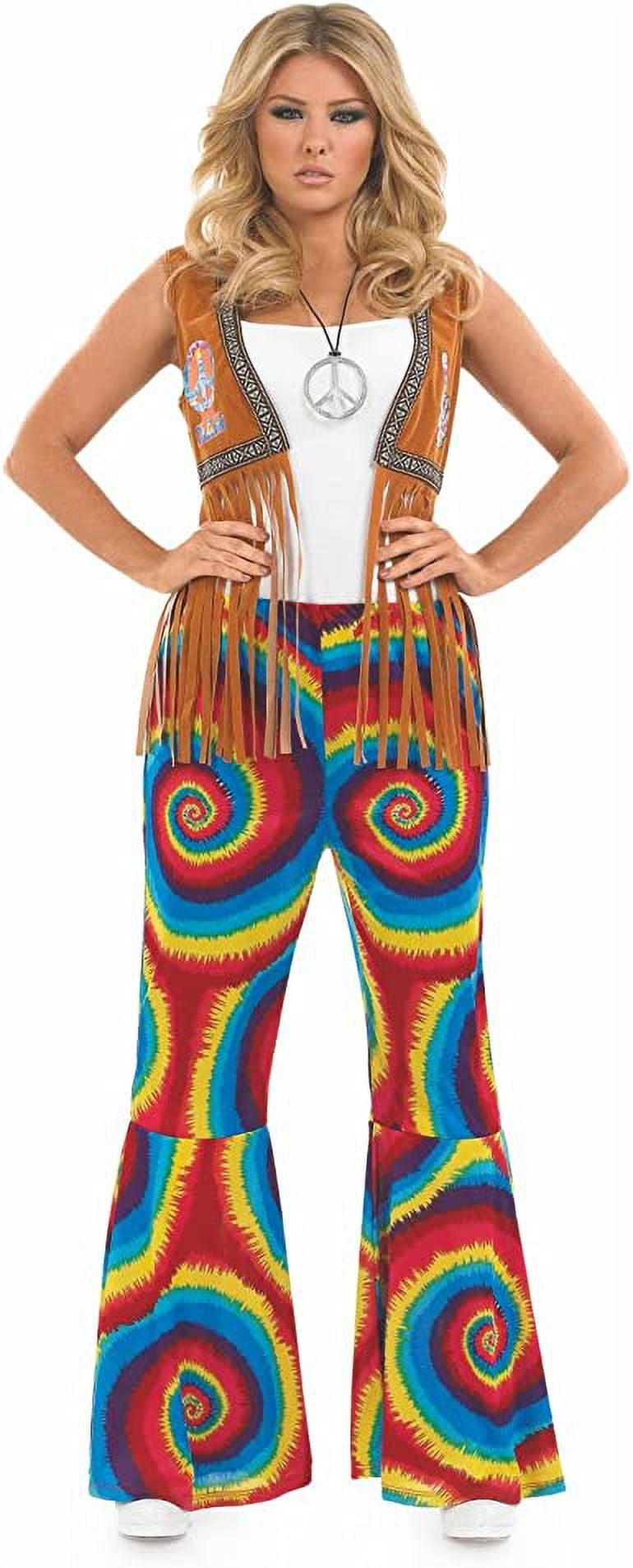 Fun Shack Bell Bottom Costume Pants For Women 70s Hippie Flare Pants ...