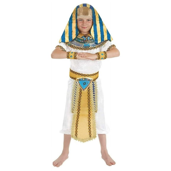 Fun Shack Boys Egyptian Pharaoh Costume Kids King of Egypt Fancy Dress Book Week Halloween White M