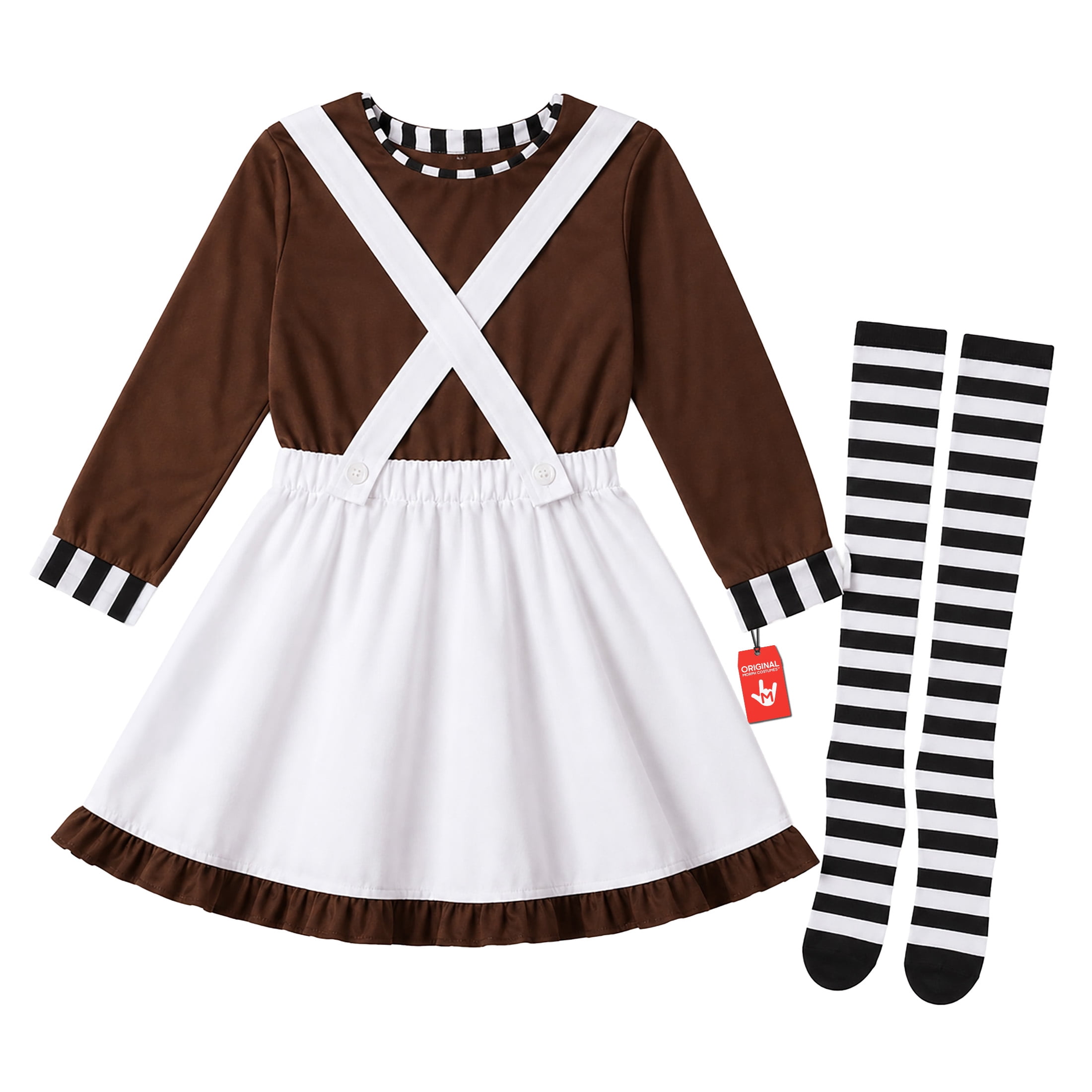 fun shack Girls Chocolate Factory Worker Halloween Costume, Kids Candy ...