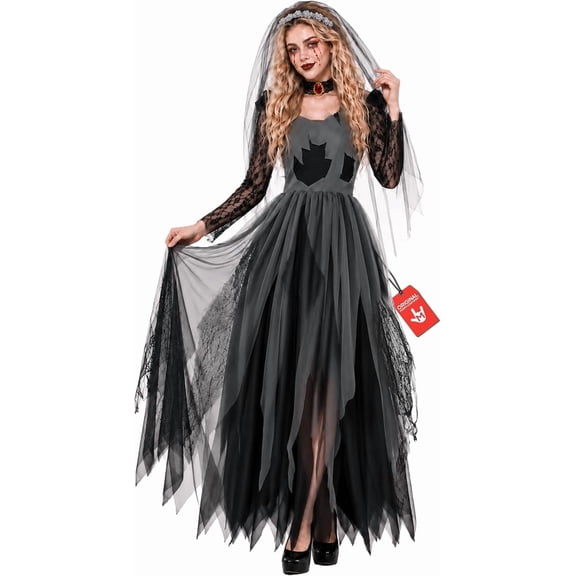 Fun Shack Corpse Bride Womens Halloween Costume For Womens Black Large