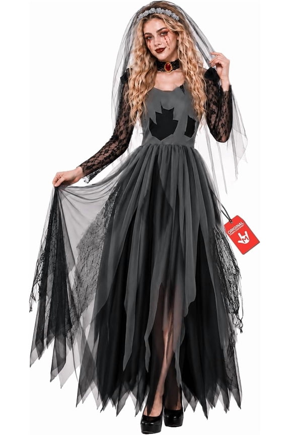 Corpse Bride Womens Halloween Costume For Womens Black Large